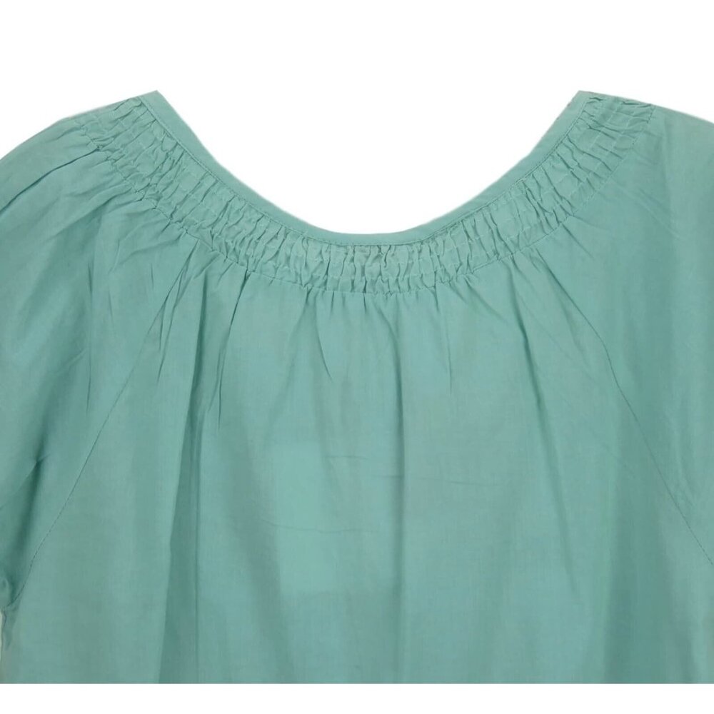 BOHO SmockTop Women Size Small Keren Hart Embroidered Hippie Boho Sage Green - Picture 8 of 8